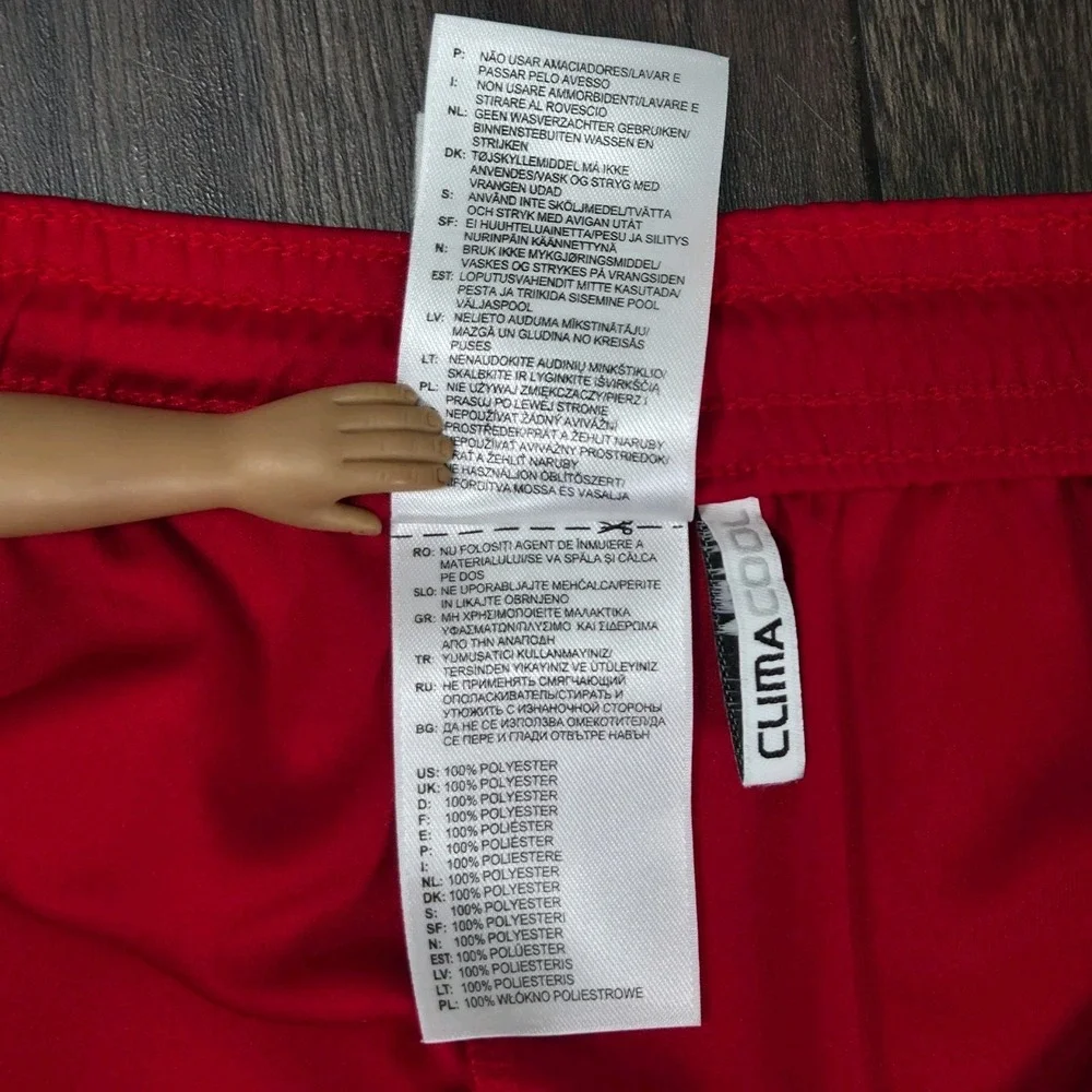 Adidas Climacool Shorts Mens Large Red White Soccer Athletic 31×6 Inseam
